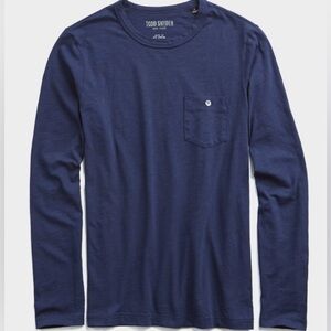 Todd Snyder Made In L.a. Slub Jersey Long Sleeve T-shirt In Navy Men’s XXL